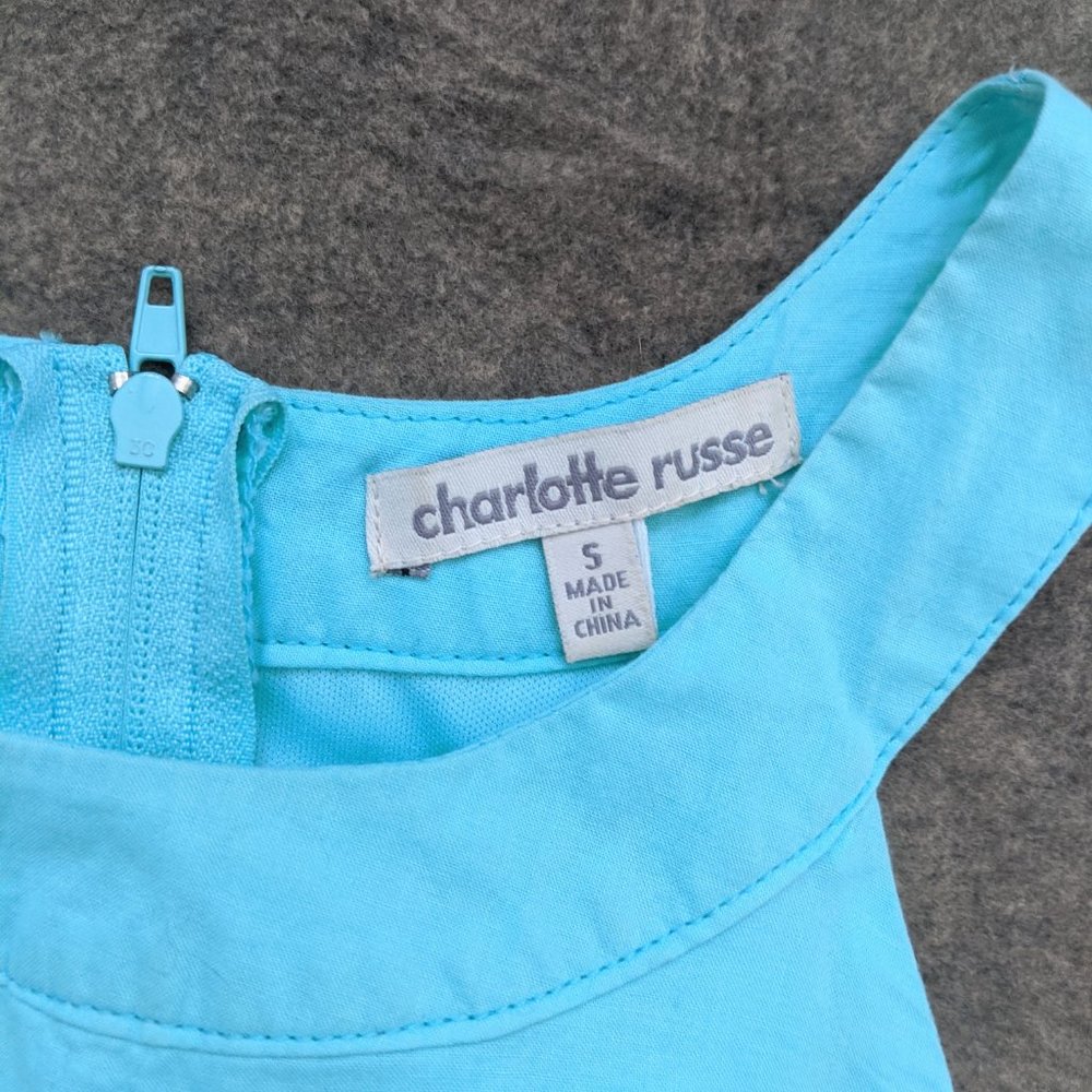 Charlotte Russe Embroidered Blue Racerback Dress - Picture 5 of 10